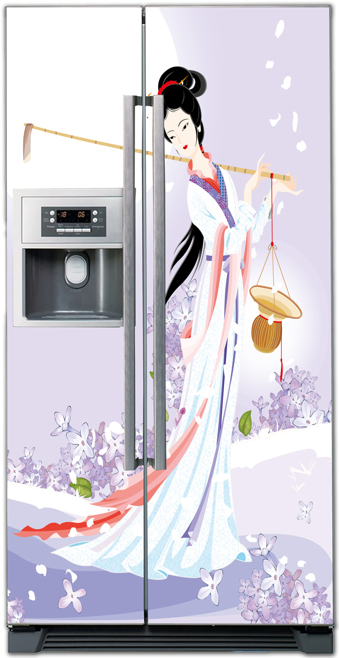 Виниловая наклейка на холодильник - Муза сельхозугодий