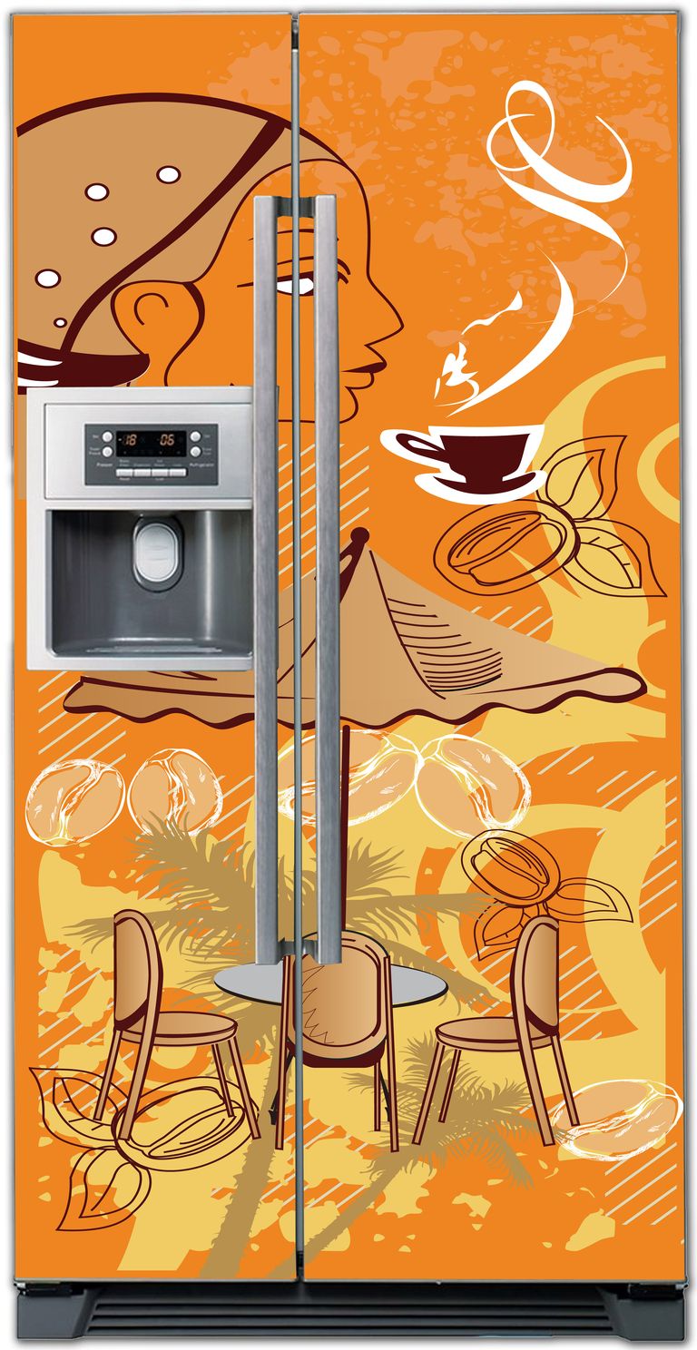 Виниловая наклейка на холодильник -  Кофе 2. Бразилия