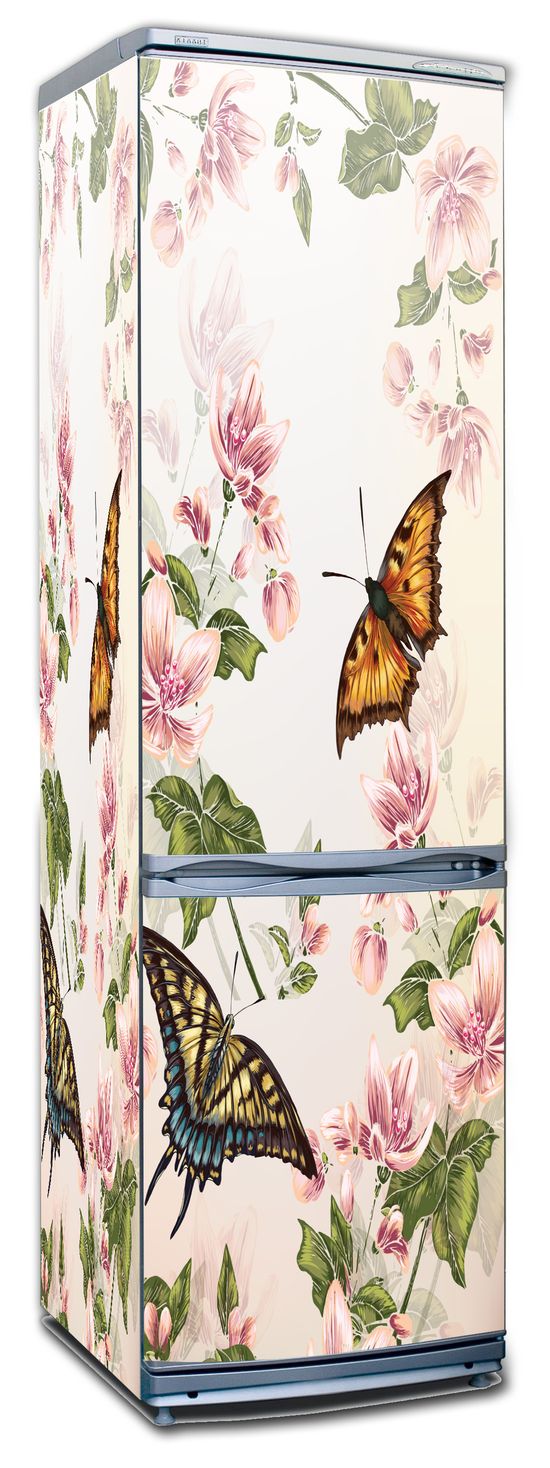 Виниловая наклейка на холодильник -  Floral-2
