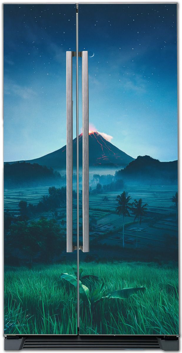 Наклейка на холодильник - Подножие вулкана магазин Интерьерные наклейки