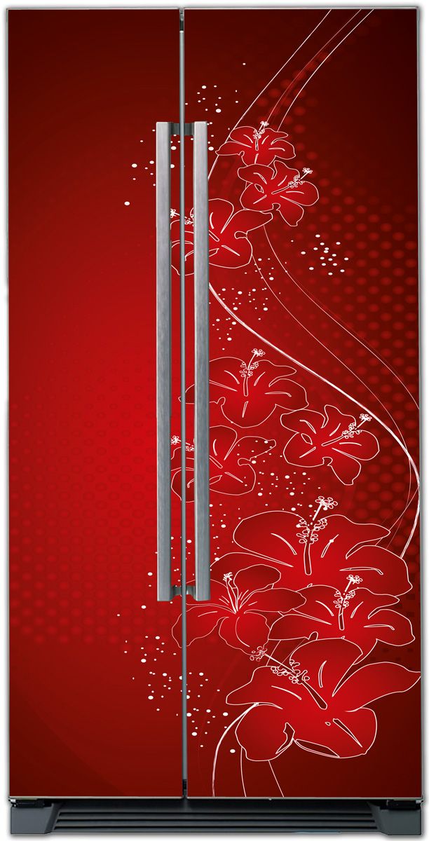Наклейка на холодильник - Оттенки красного