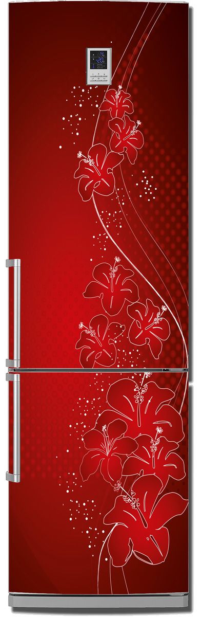 Наклейка на холодильник - Оттенки красного