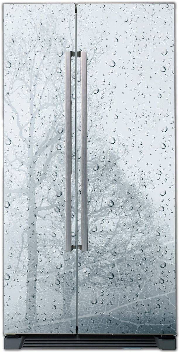 наклейка на холодильник - ветер и дождь