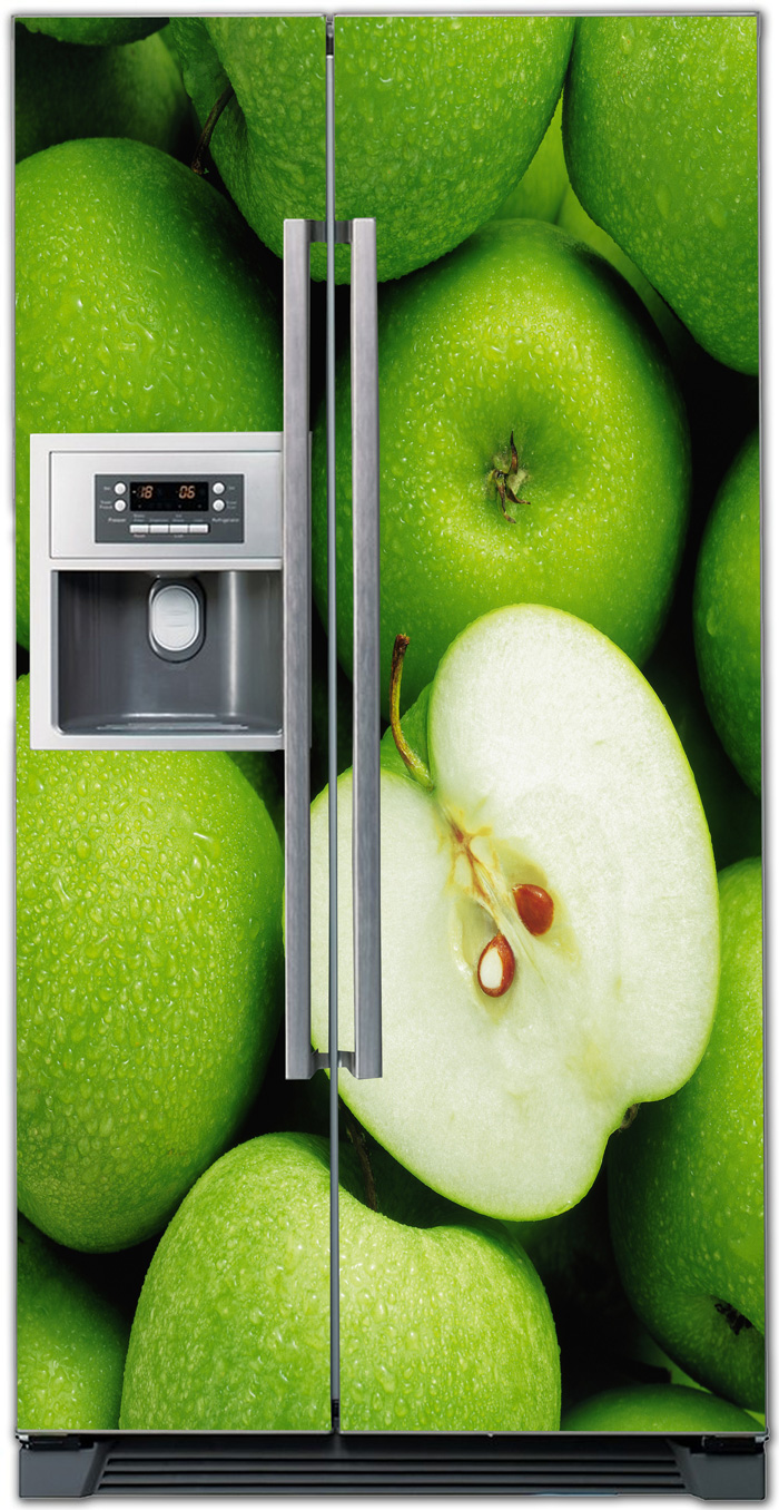 Виниловая наклейка на холодильник - Яблоки