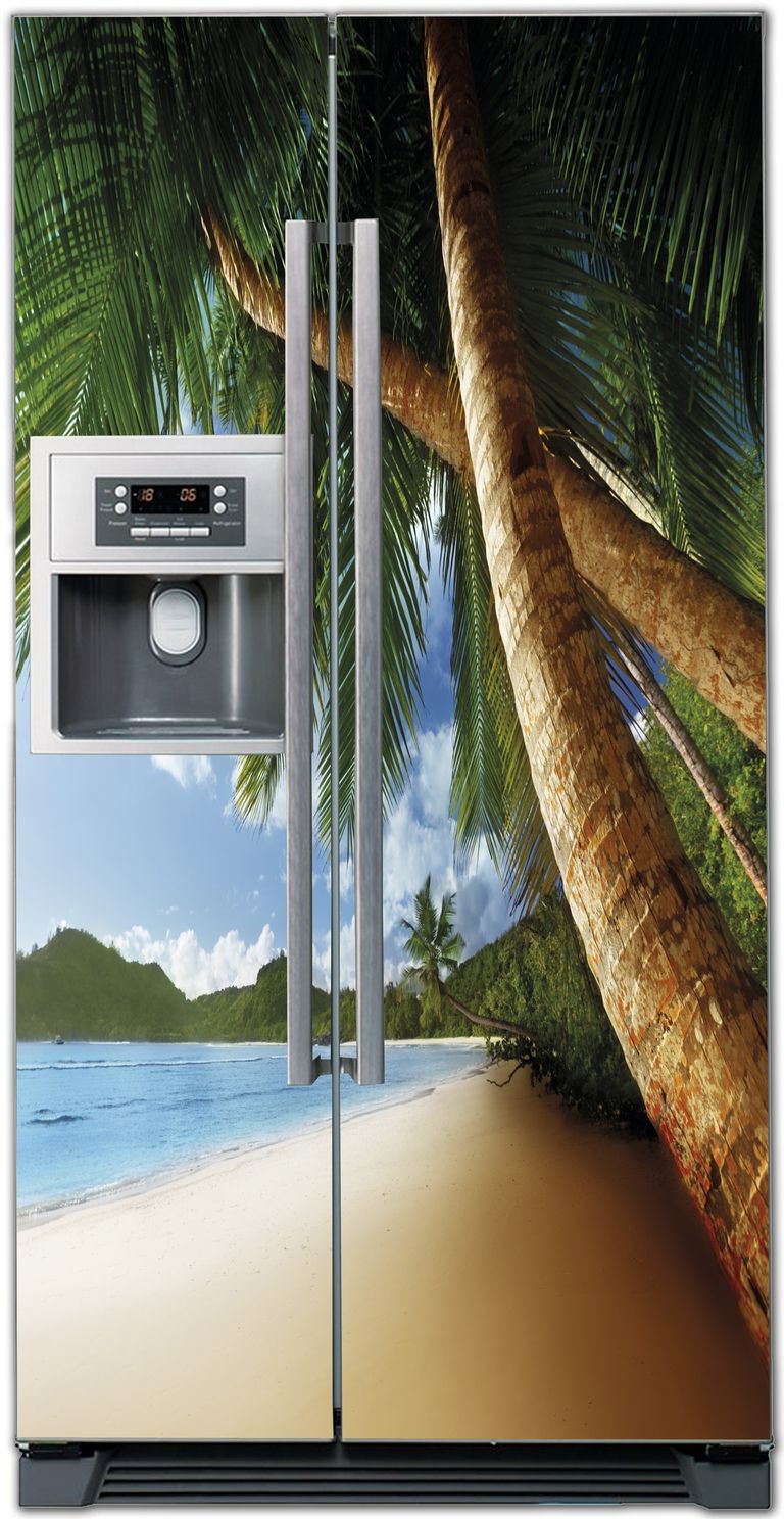 Виниловая наклейка на холодильник - Пляж 3
