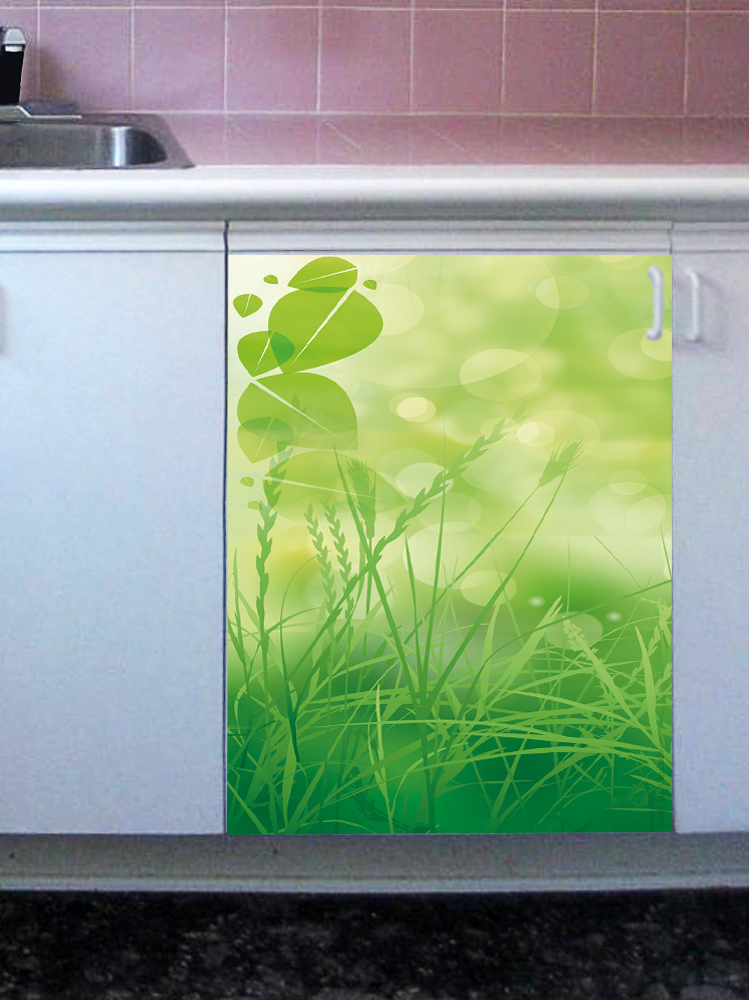 Наклейка на посудомоечную машину -Зеленая трава