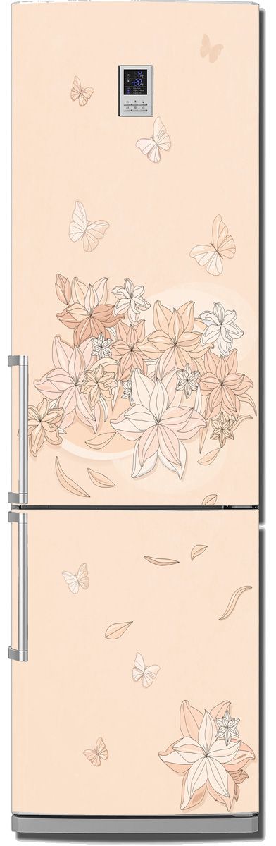 Виниловая наклейка на холодильник - Floral-1